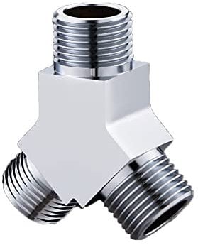 3 Way Shower Arm Diverter Valve Component, G1/2 Diverter Valve, Traditional Metal Shower Arm Brass Diverter T-Adapter Valve 3-Way Tee Connector for Handheld Bidet and Sprayer (Style C)