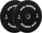 GYM MASTER Pair of 2 Black Rubber Bumper Plates for Olympic Barbell Weight Lifting