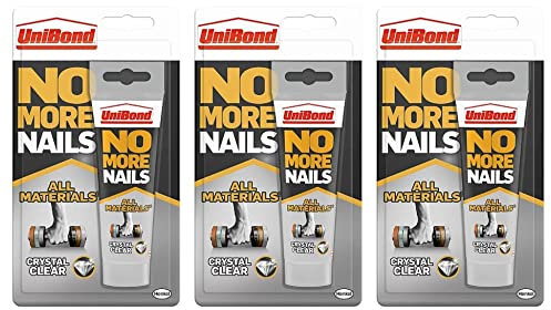 UniBond Montagekleber Kleben Statt Bohren, für alle Materialien mit extra starker flexibler Haftung, wasserbeständiger Kleber, lösemittelfrei, 3 x 90g Tube, transparent kristallklar