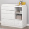 Caldion Wickelkommode mit Wickeltisch Weiß,Baby Kommode mit 5 Schubladen und Ablagefläche Kommode Aufbewahrungsstück für Baby-Schlafzimmer