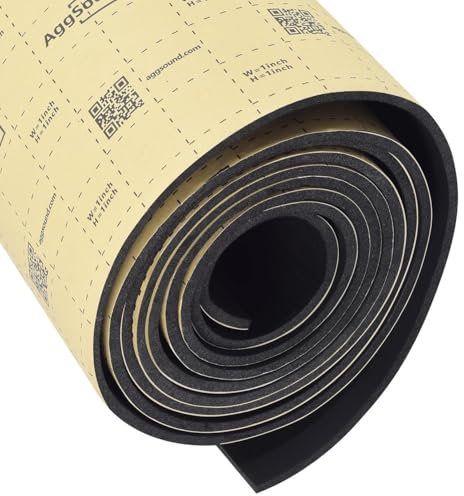 AggSound 1 rollo 4mm 10m×1m alfombra aislante autoadhesiva para coche, alfombra aislante acústica, alfombra aislante de espuma (9,94㎡)