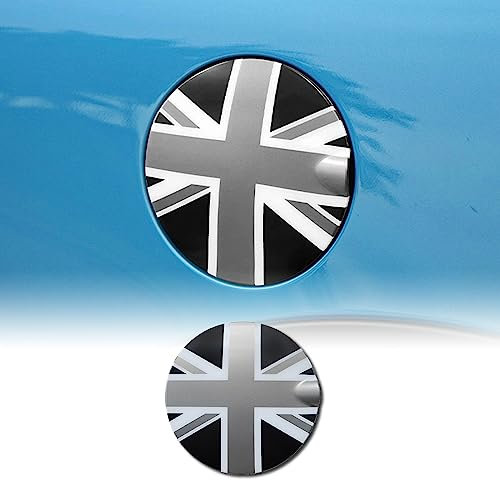 FDAIUN Tankdeckel-Aufkleber für Benzin, passend für BMW Mini Cooper R Series R60 Countryman ABS Aufkleber Abdeckung Verkleidung Kappe (Union Jack) Grau