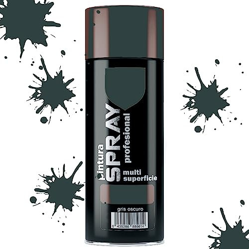 various Pintura Spray Gris Oscuro de 400 ml Adecuado para las Superficies de Metal, Madera y Plástico Pack de 1 Unidad