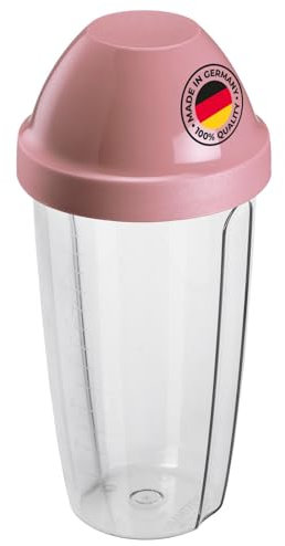Westmark Shaker con inserto rimovibile, Capacità 0.5 l, Altezza 18.7 cm, Plastica, Senza BPA, Maxi, Trasparente/Rosa, 3090227P, 0,5 l, Rosa