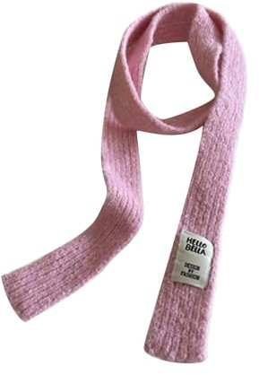 Lady Harajuku Schal Y2k Mädchen Einfarbig Dekorativer Strickschal Mode Tuch Straße Casual Halstuch Y2k Schal Dünner Schal Y2k Skinny Halstuch Y2k