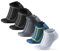 DANISH ENDURANCE Kurze Laufsocken, 3 & 5 Paar Sommer Sportsocken, Schweißableitend, Unisex, für Damen & Herren, Mehrfarbig (2xSchwarz,1xBlau/Gelb,1xGrau,1xWeiß), 39-42