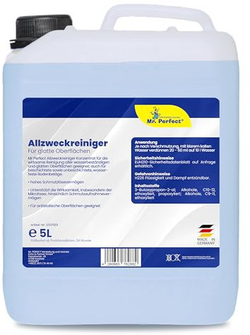 Mr. Perfect® Allzweckreiniger Konzentrat 5L für alle wasserbeständigen Flächen I Allzweck Reinigungsmittel mit hoher schmutzlösender Wirkung I Vielseitiger Flächenreiniger für Haushalt & Co.