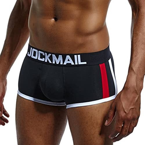Unterhosen Männer Gestreifte Herren Boxershorts Baumwolle Weiss Unterwäsche Männer Boxershorts Herren 10 Pack Streifen Herren Boxershorts Schwarz Boyfriend Gift Leistenbruch Slip Herren(4-Black,M)
