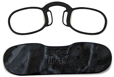 Flexsee LIGHT Bügellose Lesebrille unisex rechteckig - 5 Farben / 5 Dioptrien (MARMOR SCHWARZ, 1.5, Dioptrien)