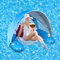 AIRINTIN Aufblasbarer Shark Pool Floats Stuhl mit Baldachin, Getränkehalter | X-Large Pool Lounge Stühle mit verstellbarem Sonnenschutz, Getränkehalter und ergonomischer Kopfstütze für Erwachsene |