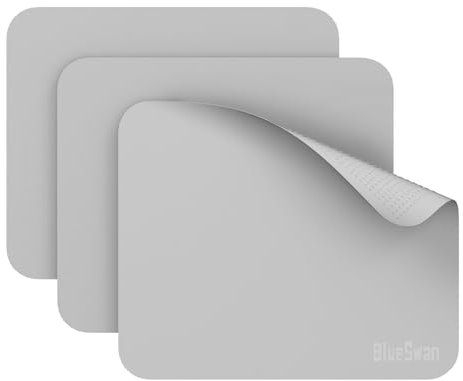 BlueSwan 3PCS Tappetino per Mouse Portatile, Morbido, Leggero e Sottile, Fondo in Silicone Antiscivolo, Adatto per Mouse Ottici e a Rotella - Grigio