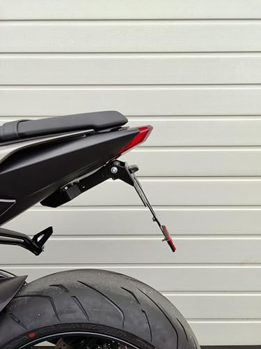 Kennzeichenhalter für Triumph Street Triple 675 765 R 13-24 Kennzeichenträger GroFaTec EVO Set Nummernschild Träger Halter kurzes Heck Heckumbau Porta Targa Naked Triumph Tail Tidy