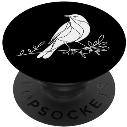 Line Art Vogel & Ornithologe Rusty Blackbird PopSockets Klebender PopGrip