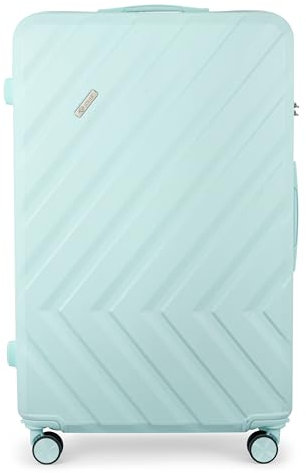 Solier Hartschalen Reisegepäck Koffer Reisekoffer – Koffer mit 4 Rollen - Rollkoffer mit Zahlenschloss - Hardcase Flugkoffer Reisetrolley (Minze, XL 65L)