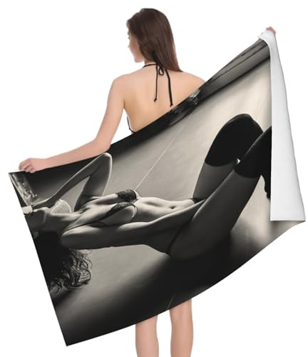 Mikrofaser Strandtuch Sexy Schönheit 70x150 cm, 3D Romantische Badetuch für Erwachsene Weiches Leicht Handtuch Schnelltrocknend Sandfreies Strandhandtuch