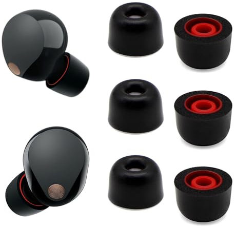 Memory Foam Ear Buds für Sony WF-1000XM5 WF-1000XM4, Ohrstöpsel Ersatz Sony Ear Piece Foam Tips für WF-1000XM5 Fit Charging Case (Upgraded Version, 3 Paare, Größe L)