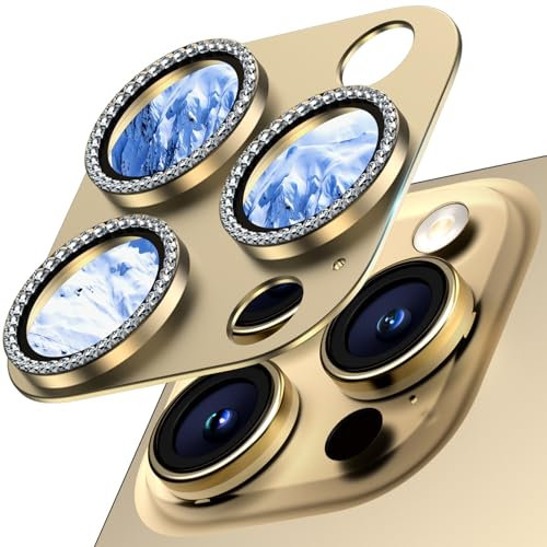 Wumigoo Confezione da 2 pellicole protettive per obiettivo della fotocamera per iPhone 15 Pro Max/15 Pro/iPhone 14 Pro Max/14 Pro, in lega di alluminio e vetro zaffiro, anti-goccia, compatibili con