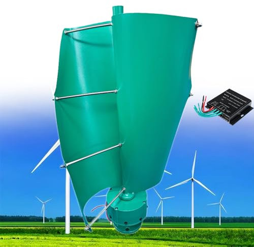 Aerogenerador de 12000W, 12V 24V 48V Turbina Eólica Vertical de Eje Helicoidal de Levitación Magnética, Generador de Imán Permanente Trifásico, para Casa, Terraza, Chalet o Autocaravana,A-24V