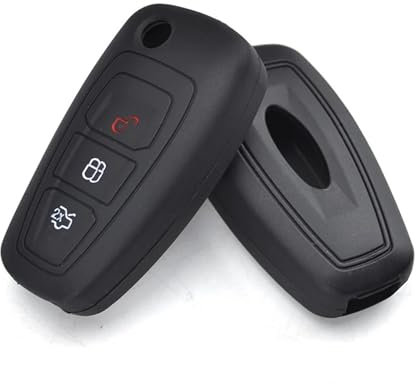 XEBRAD Silicone Key Case Cover Keyless Fob Shell Protector, for Ford, Ranger, C-Max, S-Max, for Focus, Galaxy, for Mondeo, Transit, Tourneo, Custom car key shell