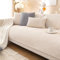 ZCXRYFL Sofabezug 1 2 3 4-Sitzer Anti Rutsch Chenille Sofaschutz Sofaschoner Hund Katze L-U-Form Eckcouch Sofa ÜBerwurf Hundedecke Leder/Holz Universal Sofa Schutzdecke Schonbezug(110X210cm,Beige)