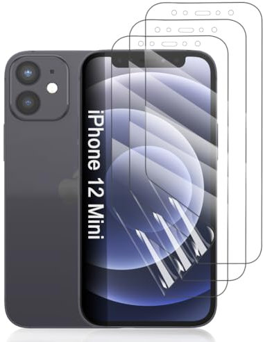 Hhfcryst Protector de Hidrogel Protector para iPhone 12 Mini, 3 Piezas TPU Protectores de Pantalla HD Transparente Suave (Vidrio no templado)