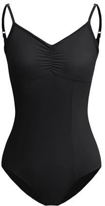 ZYXWVU Ballett Trikot Damen Ärmellos Rückenfrei Ballett Body Tanzbody Damen, C20-schwarz,XS