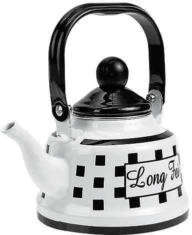 Cabilock Hervidor De Agua De Acero Esmaltado Tetera De Grado Alimenticio Olla Antigua Diseño Clásico