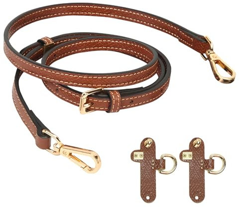 ALICEEDG Schulterriemen aus Leder für Longchamp Tasche Damen, Mini Bag Straps mit 2 Stück Schultergurtadapter, Schultergurt für Longchamp Tasche Damen, No-Punch & Verstellbare, Handtaschengurt Braun