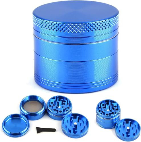 Novaease Blue Herb Grinder, Grinder for Dry Herb Portable Zinc Alloy Metal Grinders