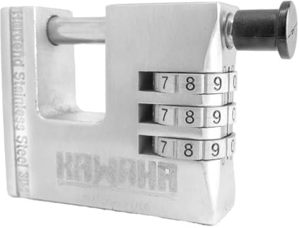 72/66 66mm Stainless Steel Combination Padlock, Weather-Resistant Rust-Proof Outdoor Lock for Trailer, Boat, Shed, Small Gate, General Storage (2-3/4 inch)