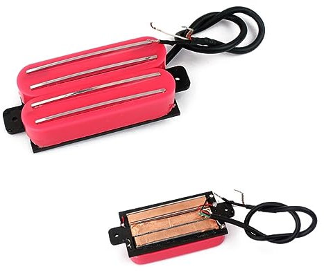 FUNOMOCYA Twin Pickup Dual Hot Rail Humbucker Hals-tonabnehmer Mit Drähten Für St Tl Ersatzteile Rot