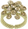 Konplott: Ring Magic Fireball shinny brass, klassischer Kristallblütenring in glänzend-goldener Fassung, für Damen/Frauen (beige)