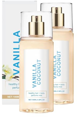Vanille-Kokos Parfum für Haar & Körper, 100ml - Leichter Duft mit Jojobaöl, pflegend & hydratisierend, langanhaltend & nicht klebend, für Damen (100ml, 2 PCS)