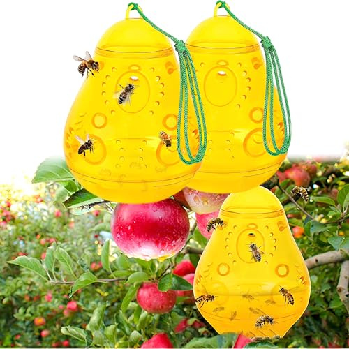 SQAQS 2PCS Birnenfanger, Effiziente Insektenkontrolle, Wasserdichte Wespen Nest Killer, Hornet Falle, leichte Wespen Catcher, Hornet Decoy Nest Hängende Abschreckung für Zuhause und Garten im Freien