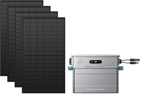 Zendure SF800 Pro 2 Balkonkraftwerk mit Speicher, mit 4 450W Solarpanels | Solarspeicher für Balkonkraftwerk, 800W AC-Leistung, 2640W MPPT, 1000W Off-Grid-Backup, Erweiterbar auf 11,52kWh, Plug & Play