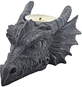 Drachenkopf Gothic Drachen Teelichthalter 13x9cm Kerzenhalter