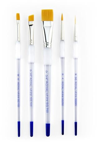 Royal & Langnickel Soft Grip Paint Brushes (5 Piece Brush Set)