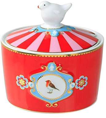 Pip Studio Love Birds Medallion Zuckerdose rot/pink 300ml