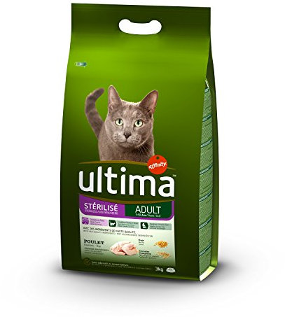 Ultima Croquettes pour Chat Adulte Stérilisé au Poulet - 3 kg