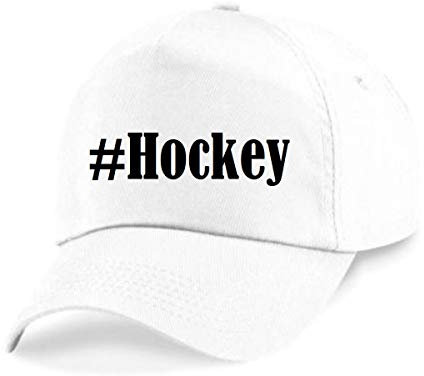 Reifen-Markt Base Cap Hashtag #Hockey Größe Uni Farbe Weiss Druck Schwarz