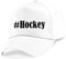 Reifen-Markt Base Cap Hashtag #Hockey Größe Uni Farbe Weiss Druck Schwarz