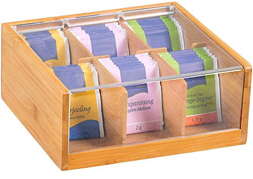 Kesper Teebox, Holz, braun, 22 x 21 x 9.5 cm