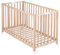 roba Klappbett Fold Up 60 x 120 - Klappbares Babybett aus Holz - 2-fach höhenverstellbar - Platzsparendes Gitterbett auf Rollen - Bio Buche natur