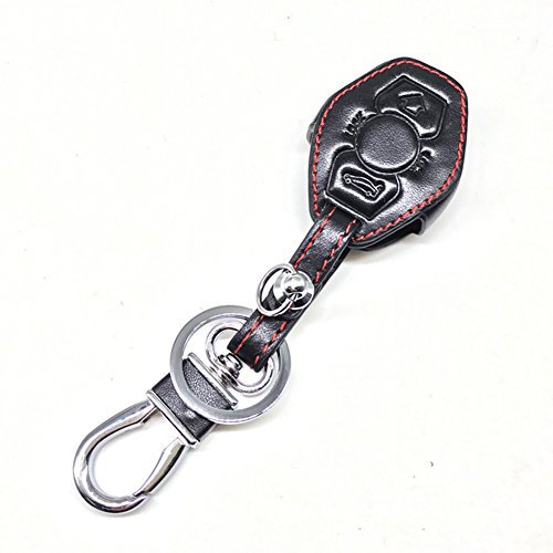 Happyit Cas de Couverture de Clé de Voiture en Cuir Porte-clés Compatibilité avec BMW 02 Modèles 525 X3 X5 X6 Z3 Z4 3 5 7 Série Télécommande Accessoires (Rouge Ligne)