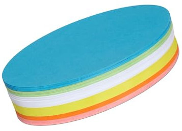 MAUL Moderationskarten oval 110x190mm (250 Stück) | Beschriftbare Karteikarten | Coaching Karten | Präsentationskarten | Moderationskoffer Nachfüllpack | 150 g/m² Papier | Bunt