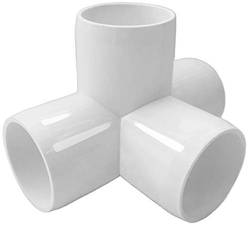 SELLERS360 4Way - Codo transversal de esquina de PVC de 1,27 cm para tubería de cobertizo de invernadero, conexión de tienda, grado SCH40 [paquete de 12]
