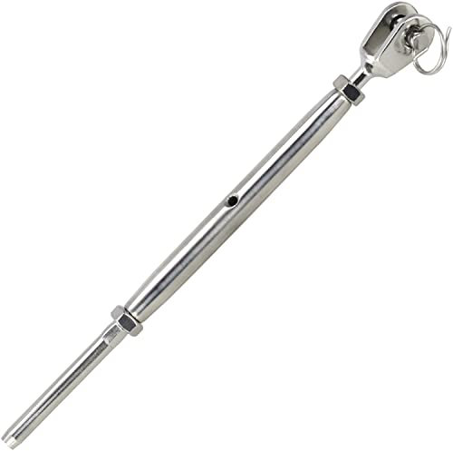 OPIOL QUALITY® Wantenspanner Gabel - Drahtseil M8 aus Edelstahl A4 V4A (2 Stück) Geschweißt Geschlossen Seilspanner Spannschlos Spanner Spannschlösser Spannschraube