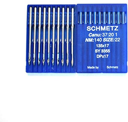 SCHMETZ Industrie-Nähmaschinennadeln CANU 37:20/SY3355/DPx17/135x17, Größe 140/22