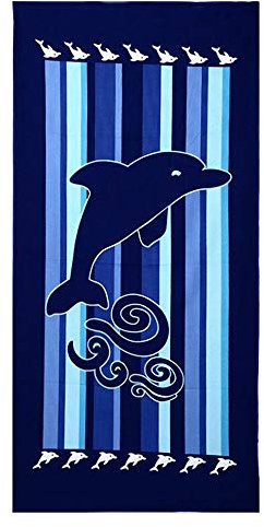 Strandtücher Badetuch Schnell Trocknend Wasseraufnahme Microfiber 3D Tier Delphin Komisch Muster Handtücher,Reisen Surfen Sauna 70 x150 cm (Delphin B)