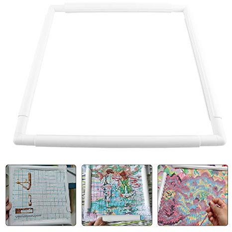 Quadratische Stickrahmen, Kunststoff Cross Stitch Hoop Nähen Hoop Stickerei Snap Frame Hoop für Stickerei Cross Stitch Quilting Needlepoint Tool(43.1×43.1cm)